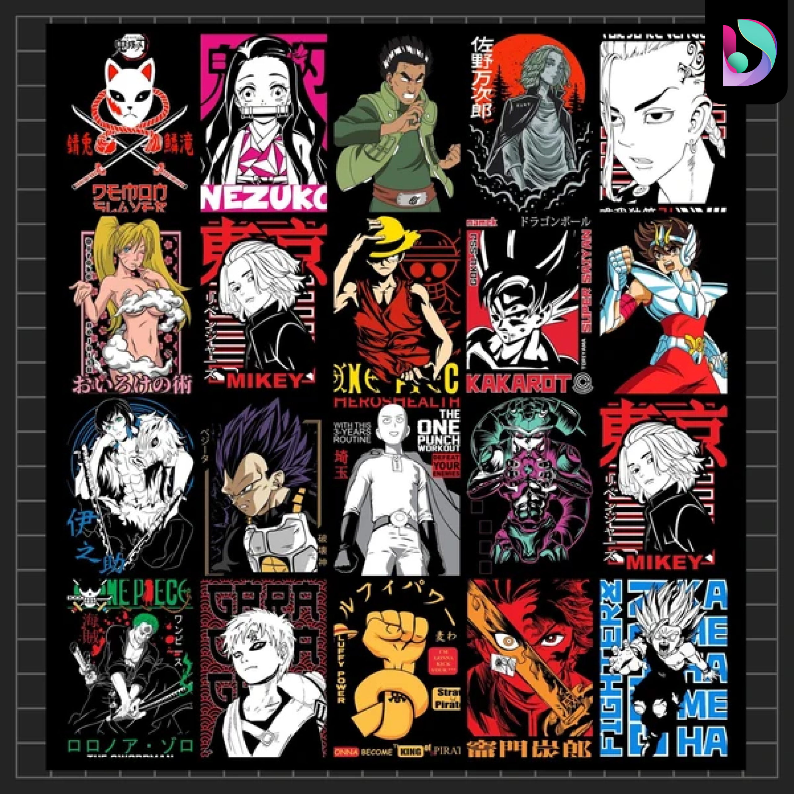 50+ Famous Anime T shirt Design Bundle - The Digi Bundle